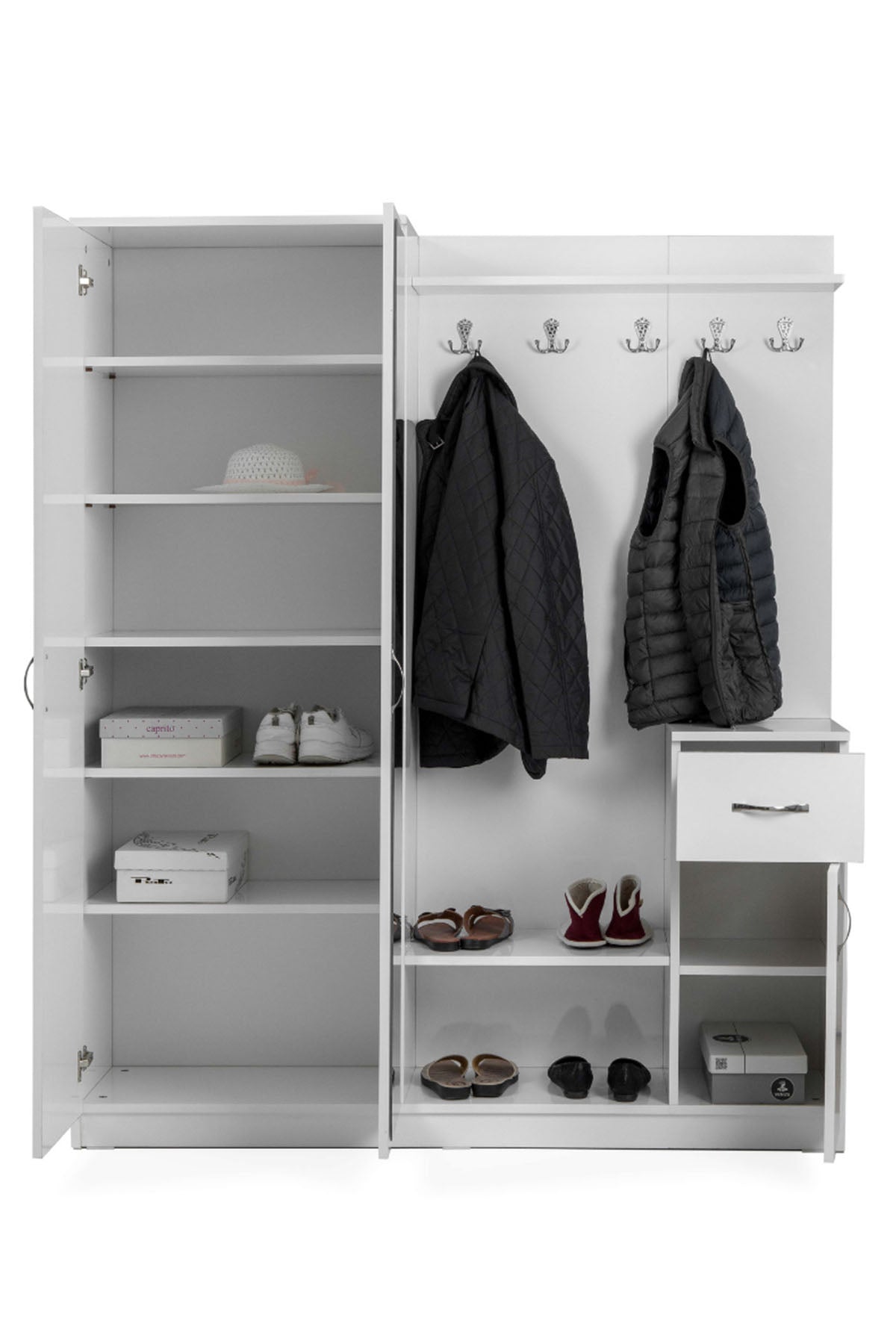 Flora Beyaz 2 Kapılı Portmanto