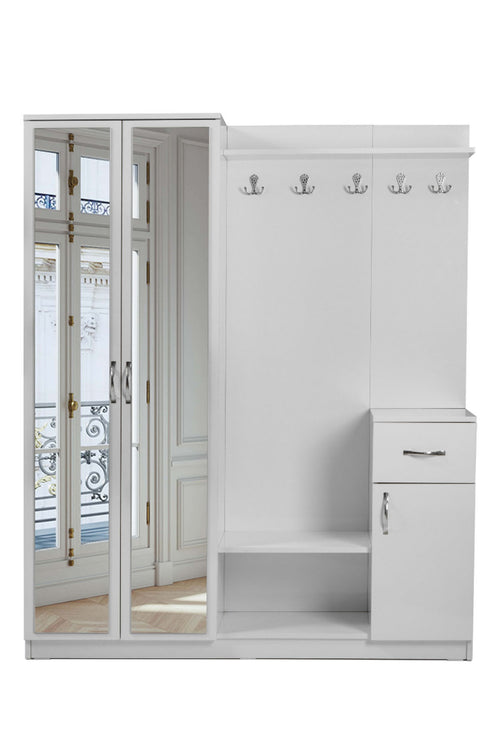 Flora Beyaz 2 Kapılı Portmanto