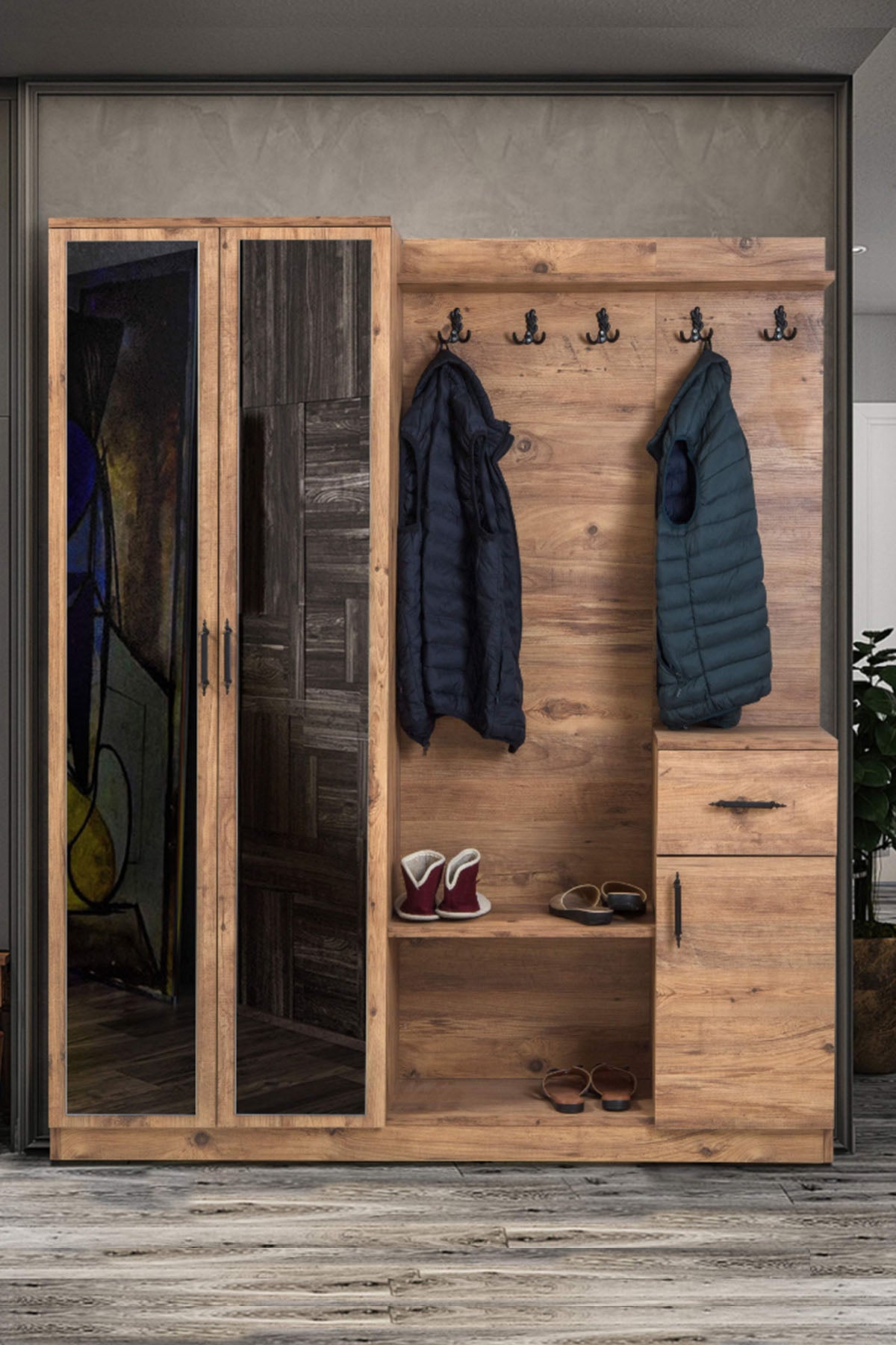 Flora 2 Kapılı portmanto